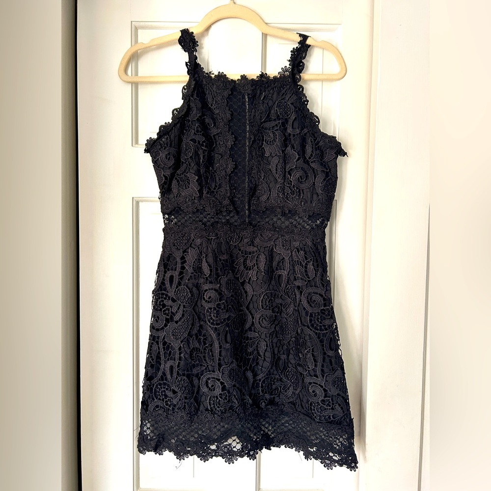 Luxxel Black Lace Mini Dress – Size Small